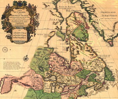 Картуш на карте Канады (1733 г.)